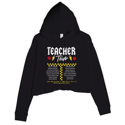Retro Lightning Bolt Abcd The Teacher Crop Fleece Hoodie