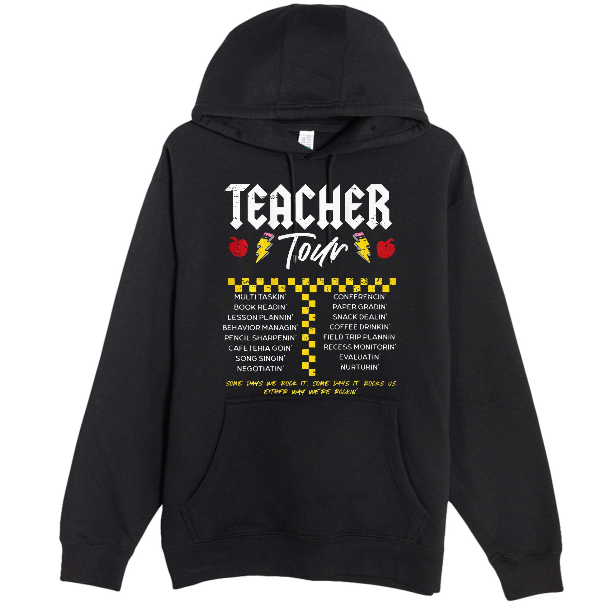 Retro Lightning Bolt Abcd The Teacher Premium Pullover Hoodie
