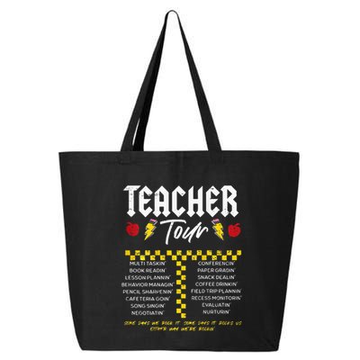 Retro Lightning Bolt Abcd The Teacher 25L Jumbo Tote