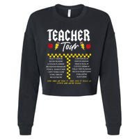 Retro Lightning Bolt Abcd The Teacher Cropped Pullover Crew
