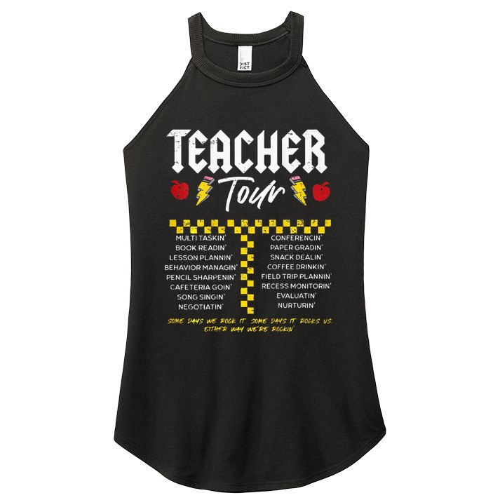 Retro Lightning Bolt Abcd The Teacher Women's Perfect Tri Rocker Tank