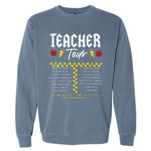 Retro Lightning Bolt Abcd The Teacher Garment-Dyed Sweatshirt