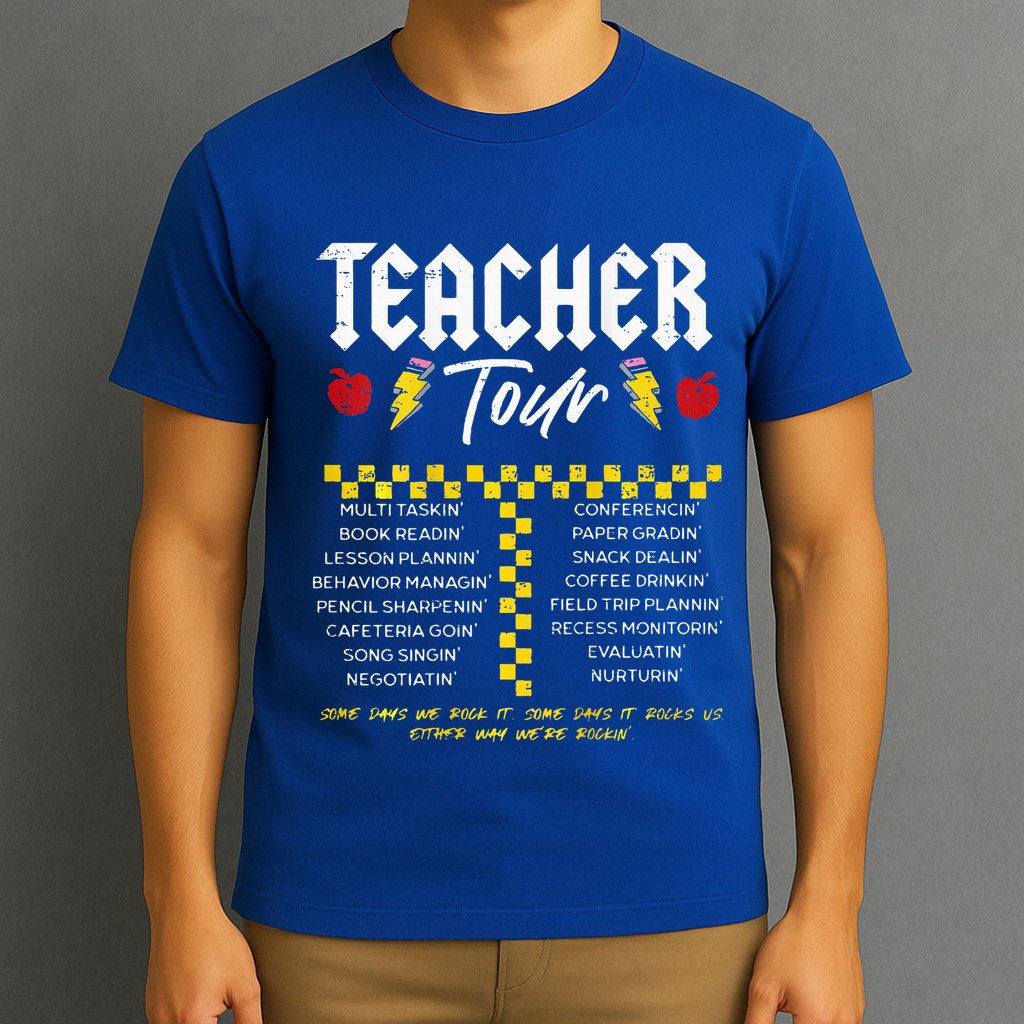Retro Lightning Bolt Abcd The Teacher T-Shirt