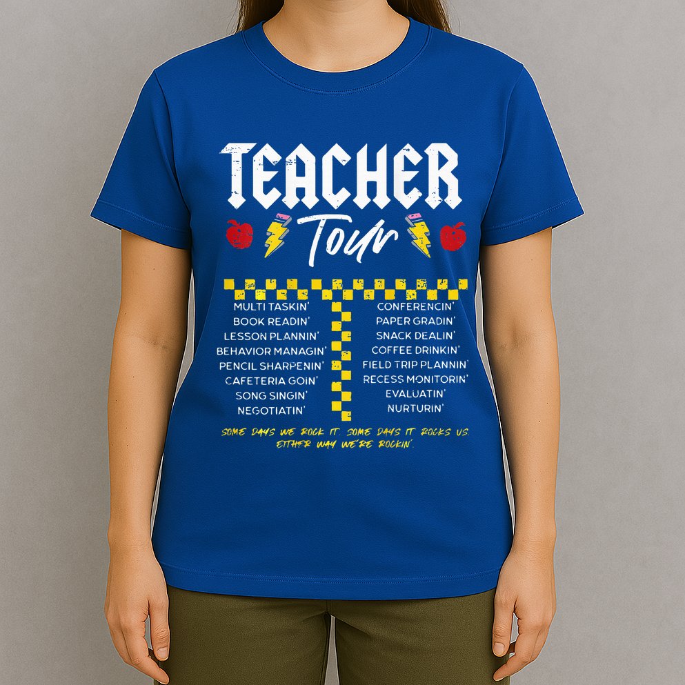 Retro Lightning Bolt Abcd The Teacher T-Shirt
