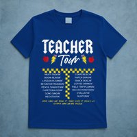 Retro Lightning Bolt Abcd The Teacher T-Shirt