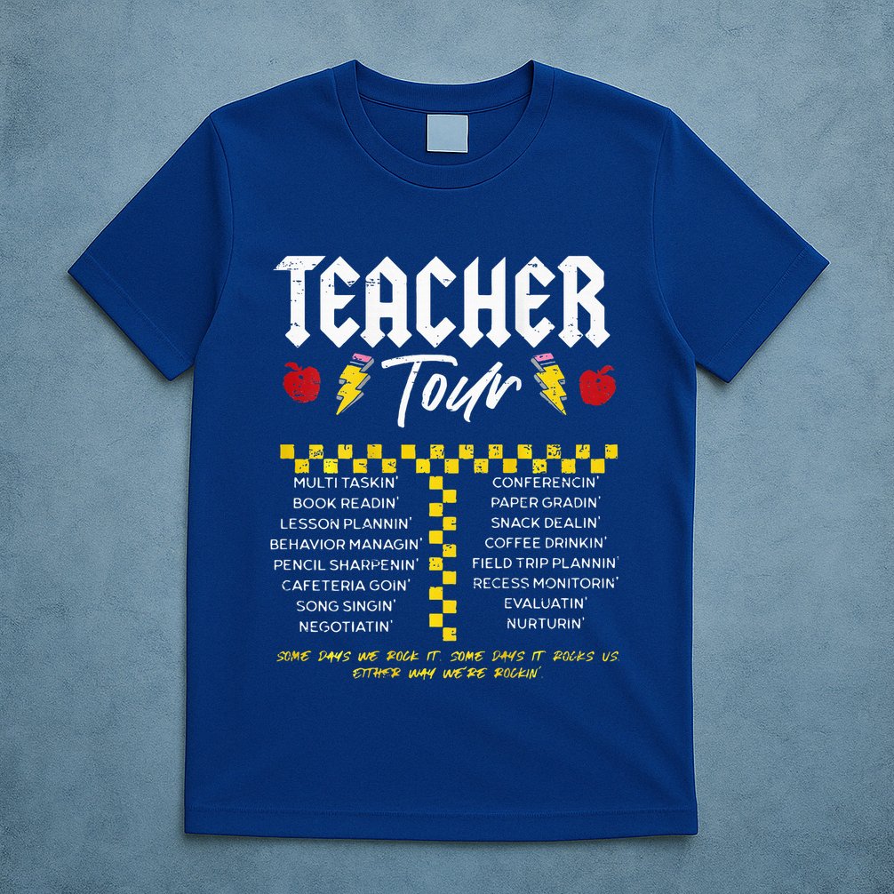 Retro Lightning Bolt Abcd The Teacher T-Shirt