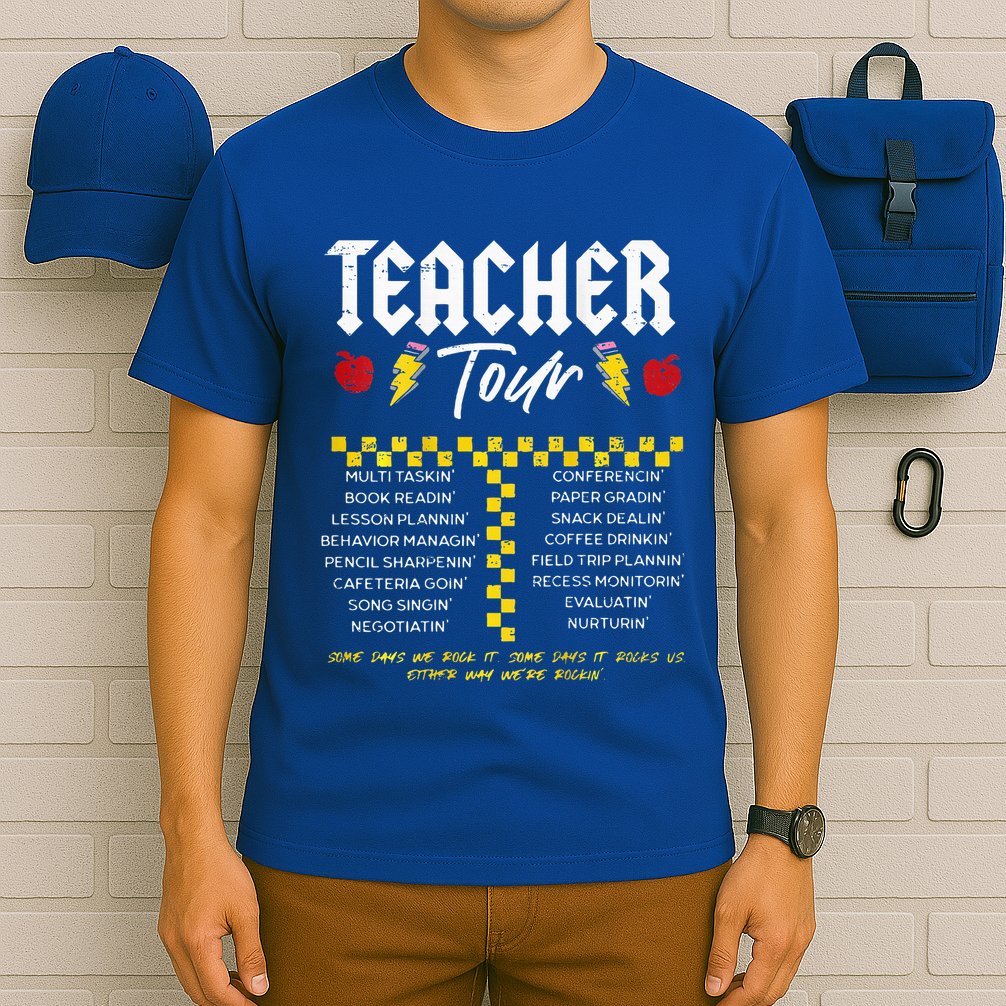Retro Lightning Bolt Abcd The Teacher T-Shirt