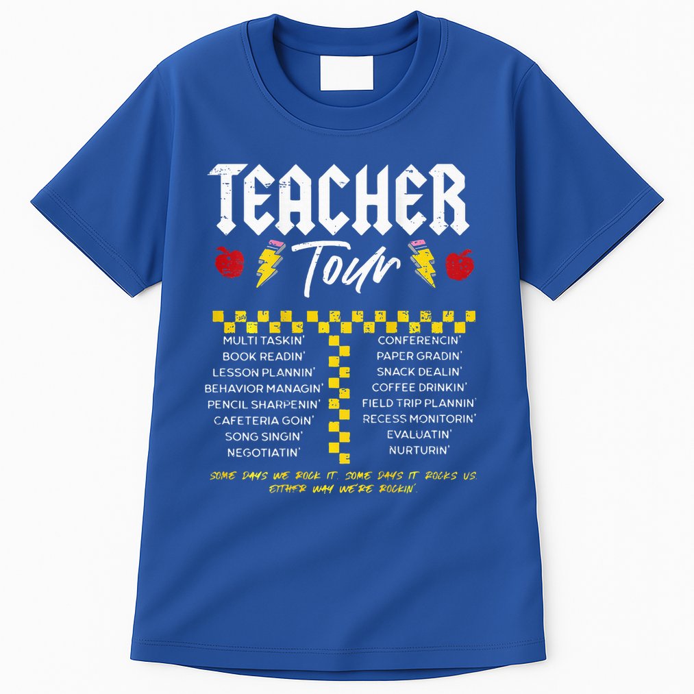Retro Lightning Bolt Abcd The Teacher Tall T-Shirt