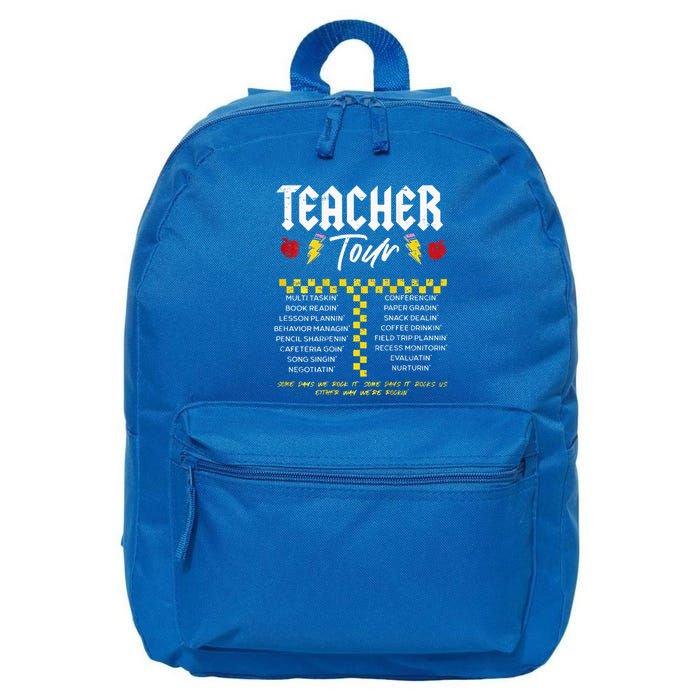 Retro Lightning Bolt Abcd The Teacher 16 in Basic Backpack