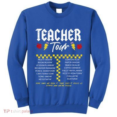 Retro Lightning Bolt Abcd The Teacher Tall Sweatshirt