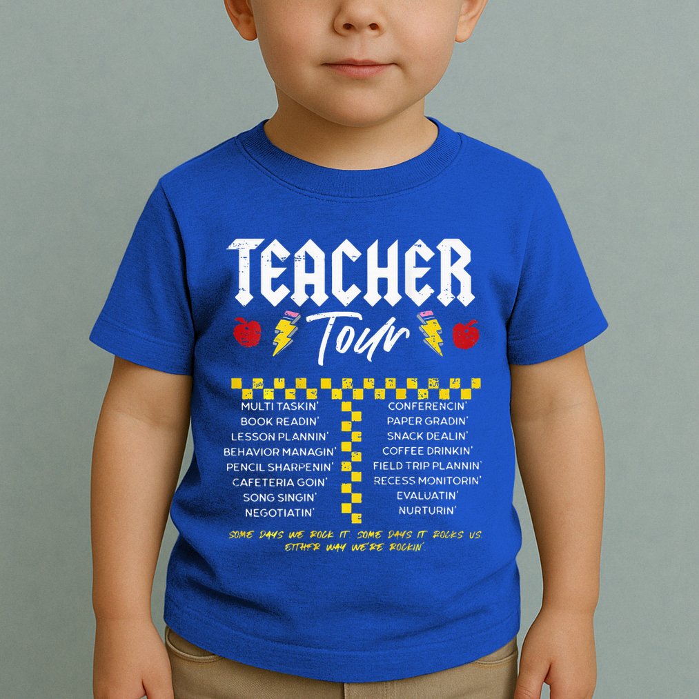 Retro Lightning Bolt Abcd The Teacher Toddler T-Shirt