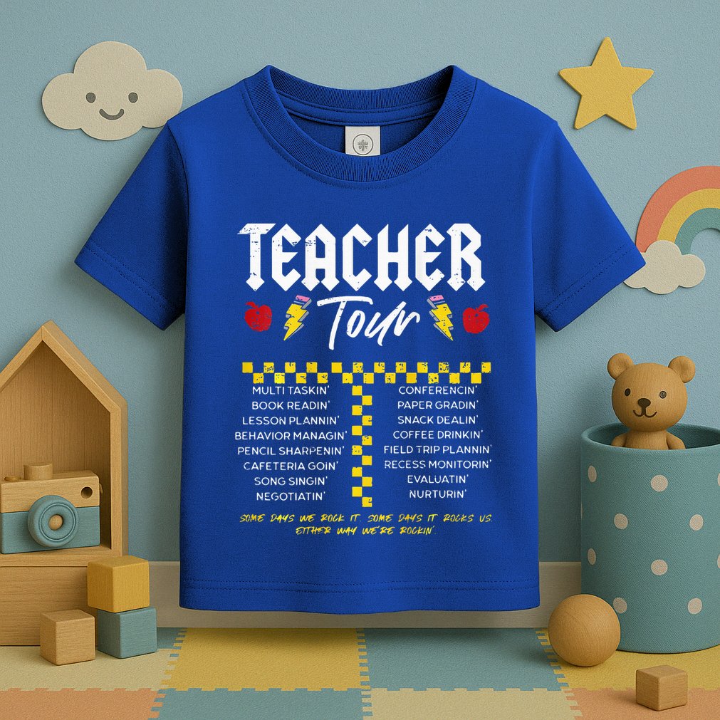 Retro Lightning Bolt Abcd The Teacher Toddler T-Shirt