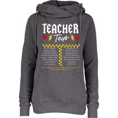 Retro Lightning Bolt Abcd The Teacher Womens Funnel Neck Pullover Hood