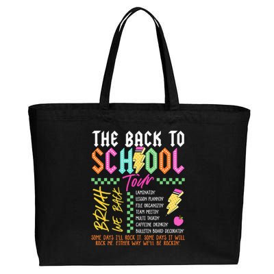 Retro Lightning Bolt Abcd Back To School Teacher Cotton Canvas Jumbo Tote