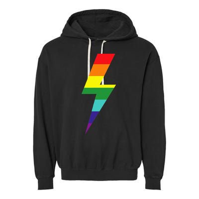 Rainbow Lightning Bolt Garment-Dyed Fleece Hoodie