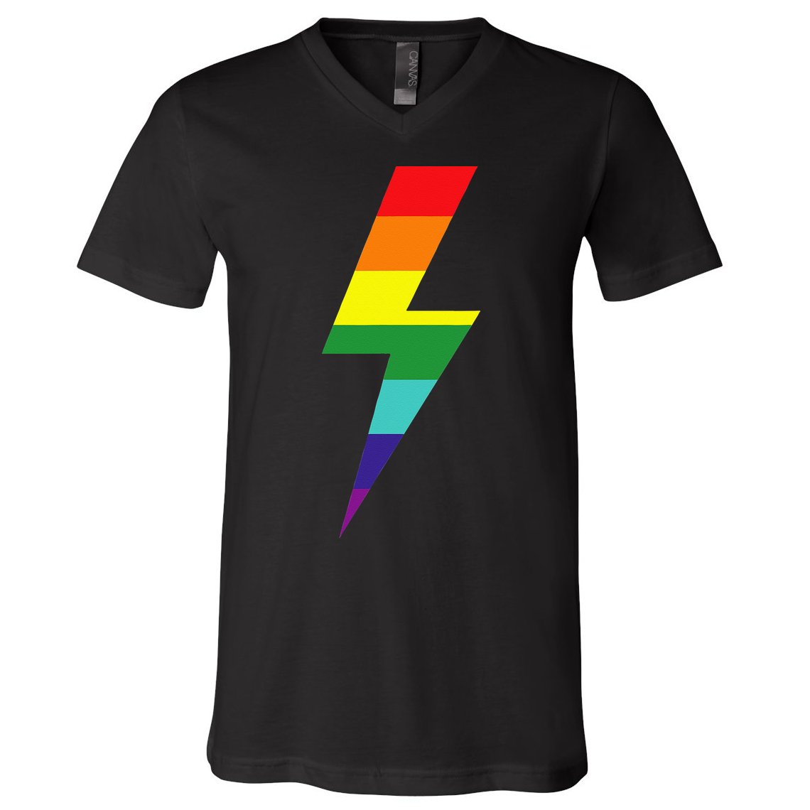 Rainbow Lightning Bolt V-Neck T-Shirt
