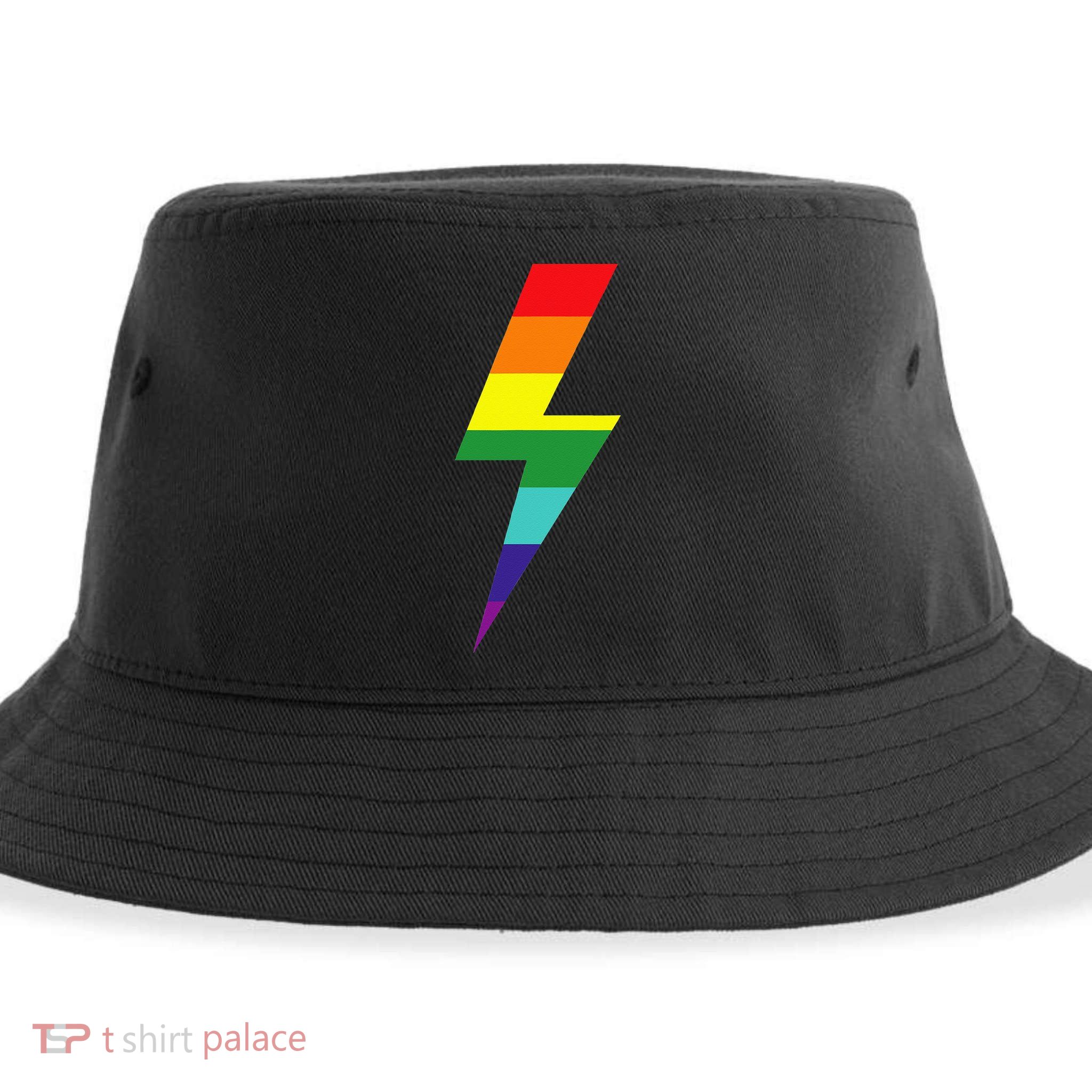 Rainbow Lightning Bolt Sustainable Bucket Hat