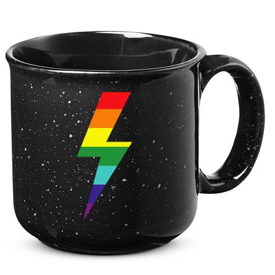 Rainbow Lightning Bolt 15oz Campfire Ceramic Mug
