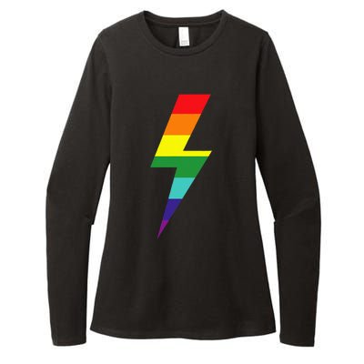 Rainbow Lightning Bolt Womens CVC Long Sleeve Shirt