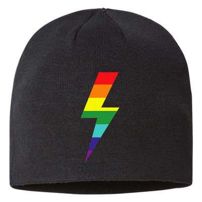 Rainbow Lightning Bolt Sustainable Beanie