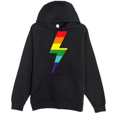 Rainbow Lightning Bolt Premium Pullover Hoodie