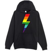 Rainbow Lightning Bolt Premium Pullover Hoodie