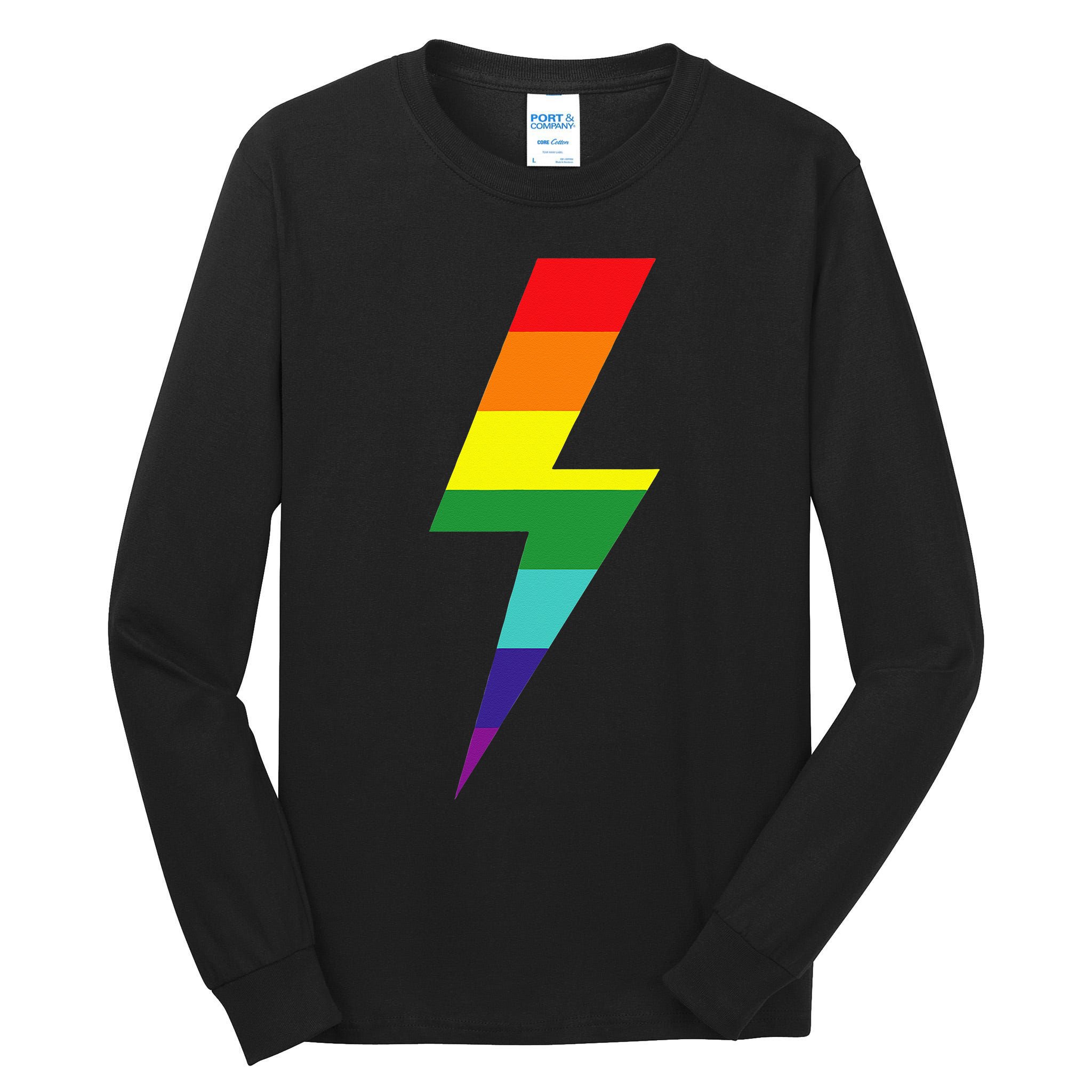 Rainbow Lightning Bolt Tall Long Sleeve T-Shirt