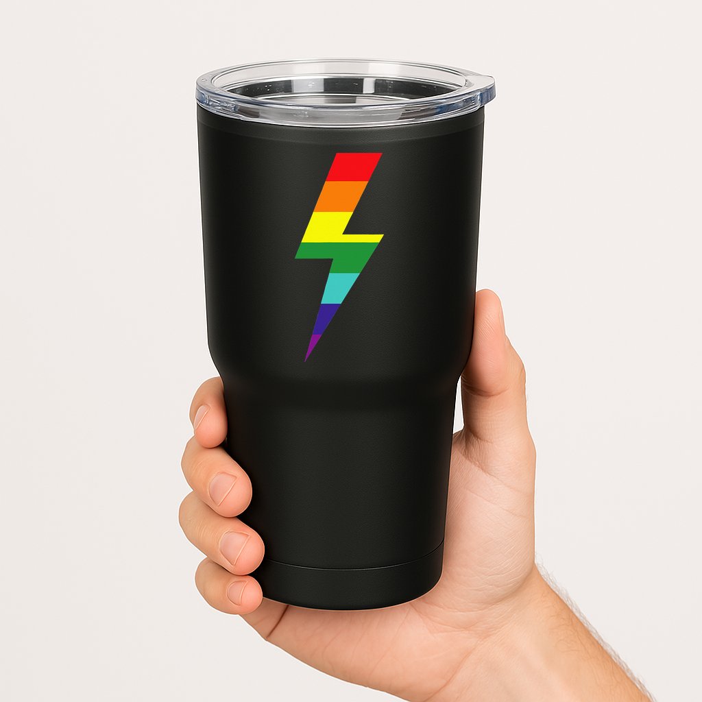Rainbow Lightning Bolt Tumbler