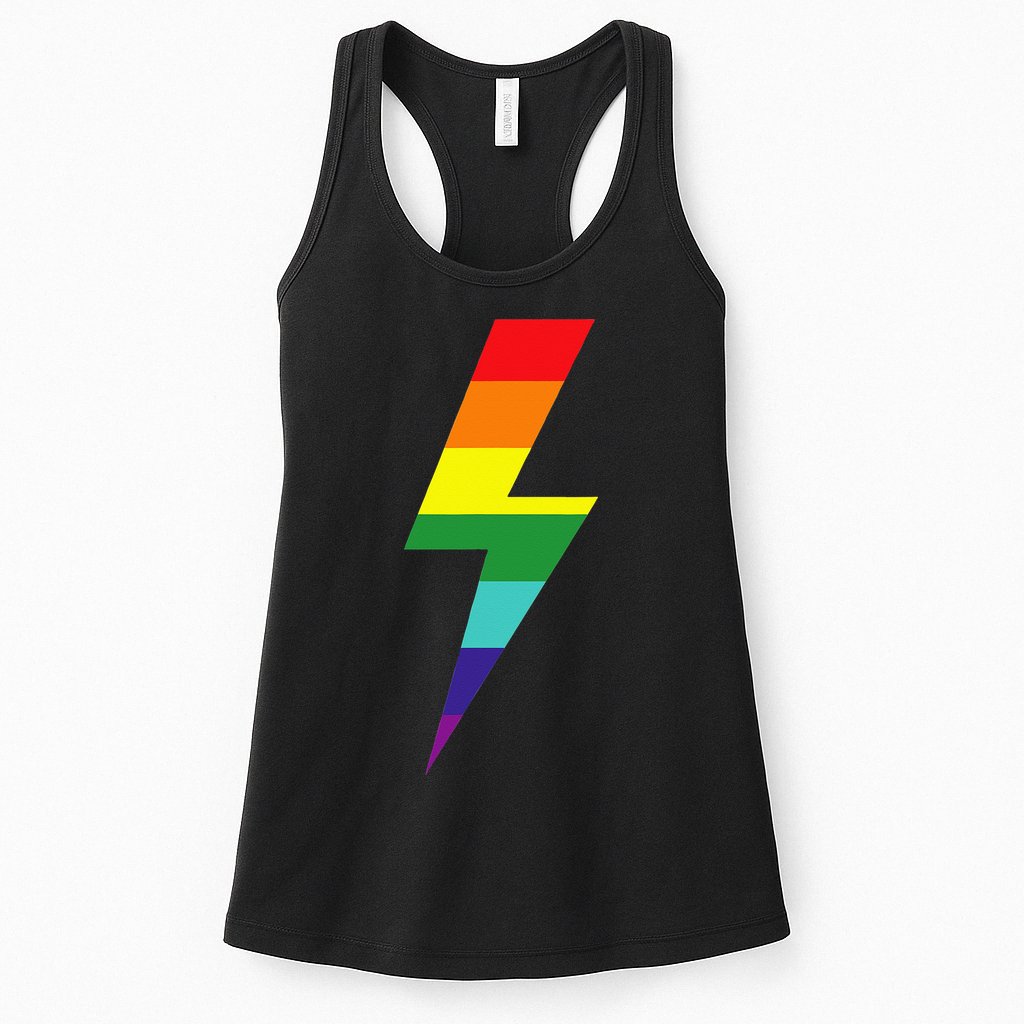 Rainbow Lightning Bolt Womens Tank Top