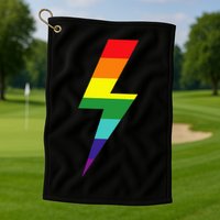 Rainbow Lightning Bolt Golf Towel