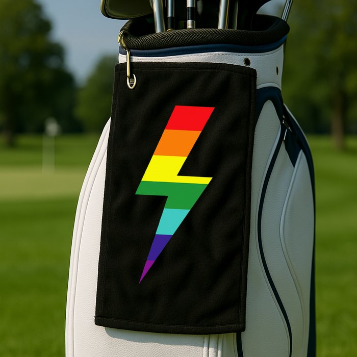 Rainbow Lightning Bolt Golf Towel