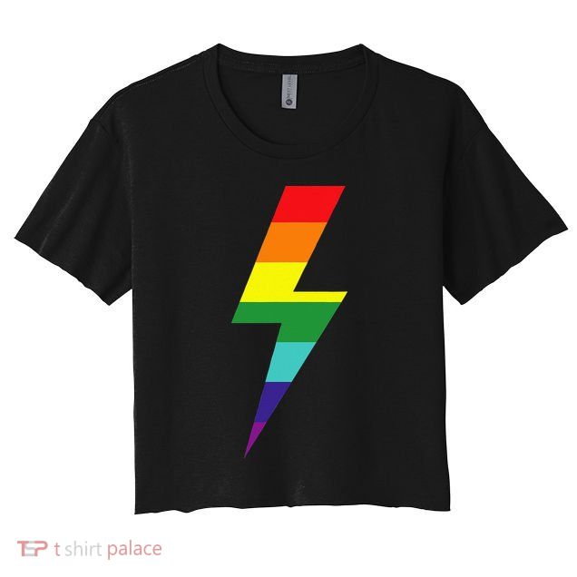 Rainbow Lightning Bolt Crop Top