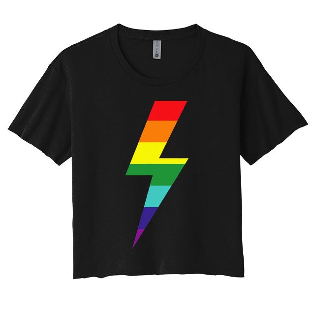 Rainbow Lightning Bolt Crop Top