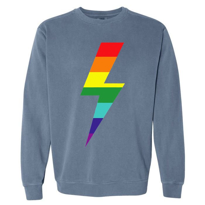 Rainbow Lightning Bolt Garment-Dyed Sweatshirt