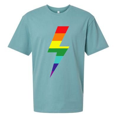 Rainbow Lightning Bolt Sueded Cloud Jersey T-Shirt