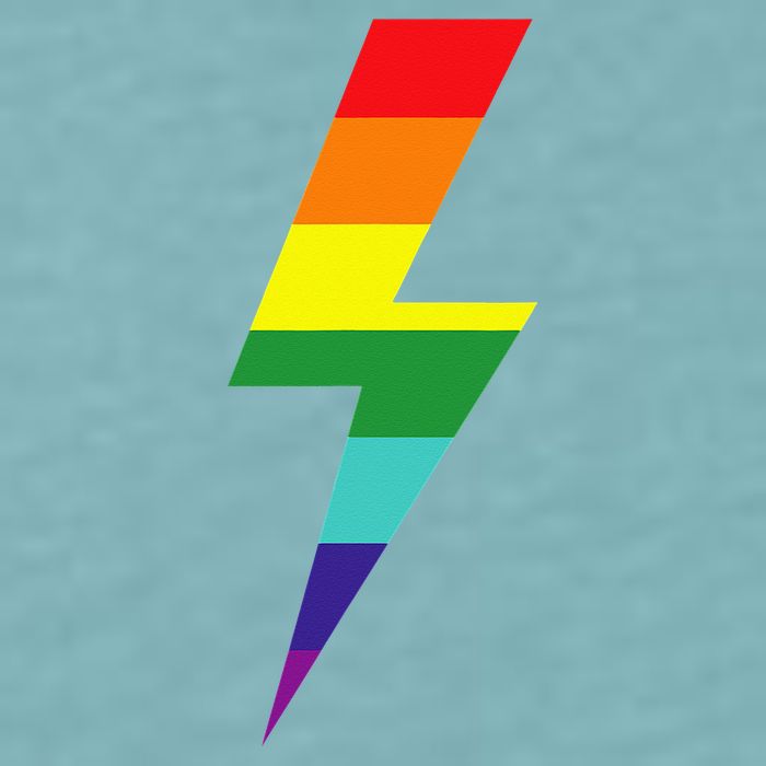 Rainbow Lightning Bolt Sueded Cloud Jersey T-Shirt