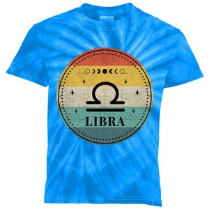 Retro Libra Birthday Zodiac Sign Libra Cool Gift Kids Tie-Dye T-Shirt