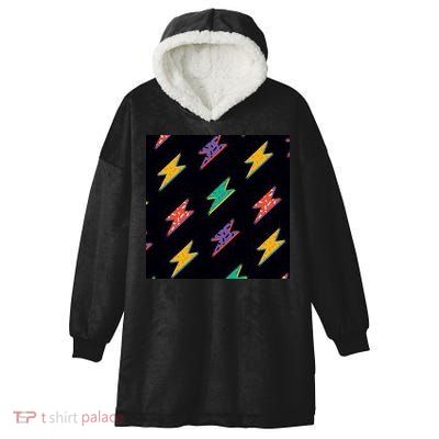 Retro Lightning Bolt Colorful Hooded Wearable Blanket