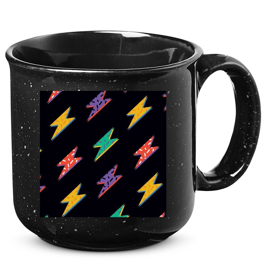 Retro Lightning Bolt Colorful 15oz Campfire Ceramic Mug