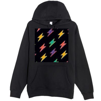 Retro Lightning Bolt Colorful Premium Pullover Hoodie