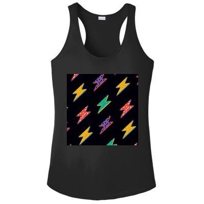 Retro Lightning Bolt Colorful Ladies PosiCharge Competitor Racerback Tank