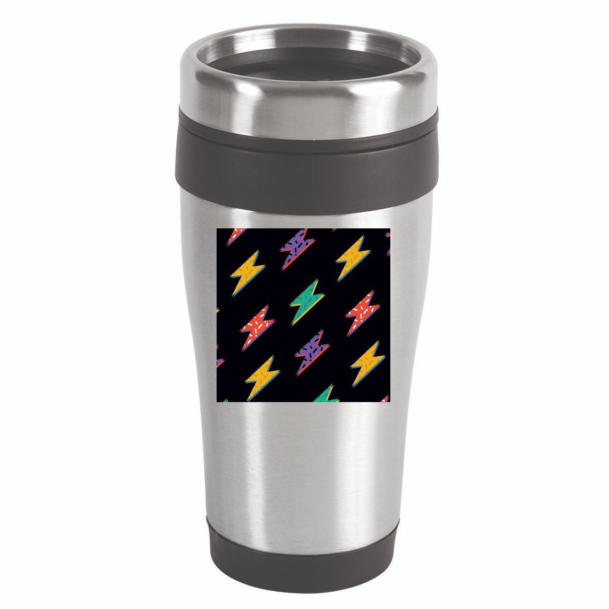 Retro Lightning Bolt Colorful 16oz Travel Tumbler