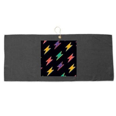 Retro Lightning Bolt Colorful Large Microfiber Waffle Golf Towel