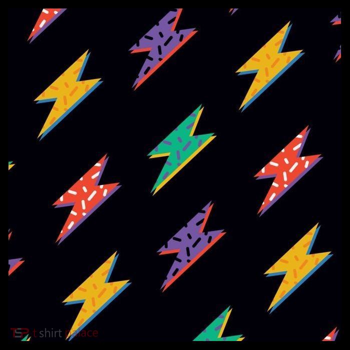 Retro Lightning Bolt Colorful Poster