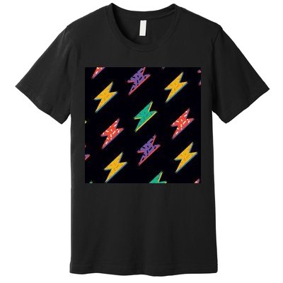 Retro Lightning Bolt Colorful Premium T-Shirt