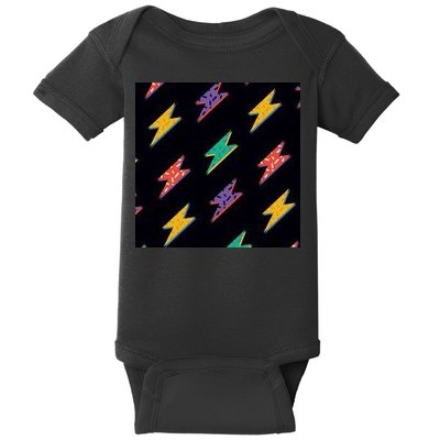 Retro Lightning Bolt Colorful Baby Bodysuit