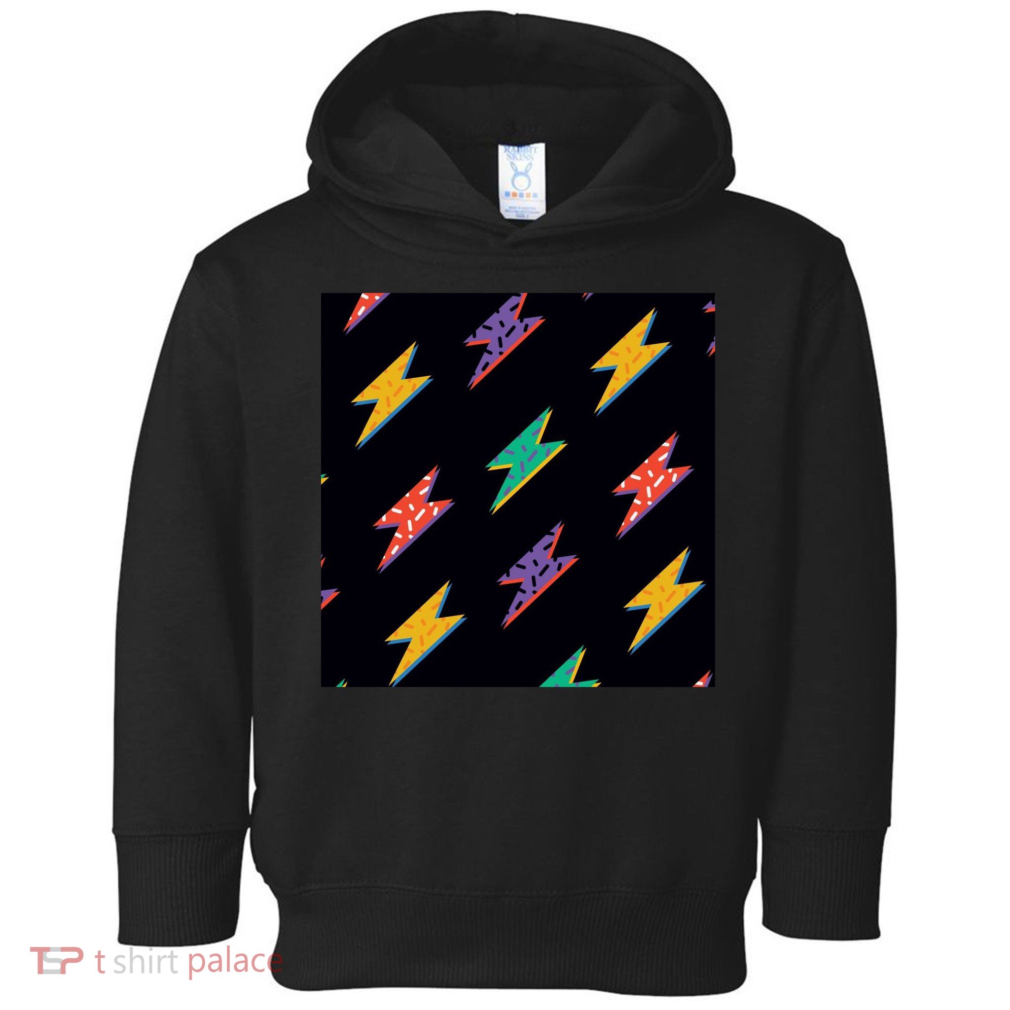 Retro Lightning Bolt Colorful Toddler Hoodie