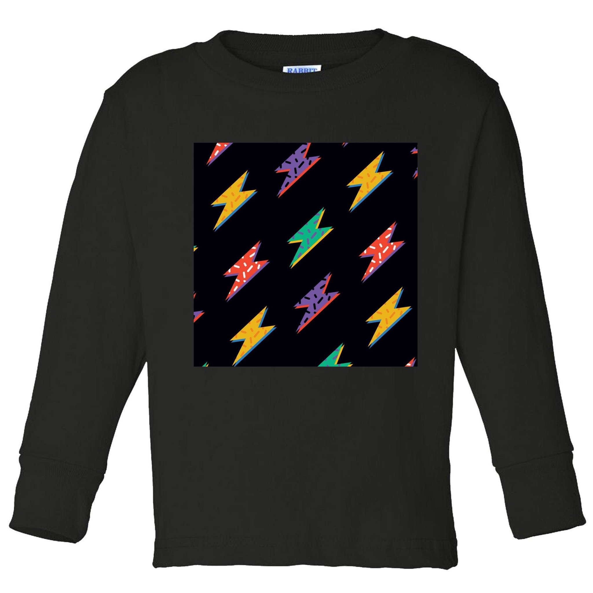 Retro Lightning Bolt Colorful Toddler Long Sleeve Shirt