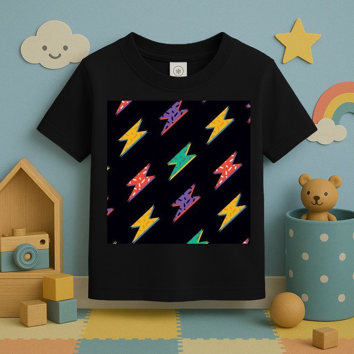 Retro Lightning Bolt Colorful Toddler T-Shirt
