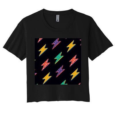 Retro Lightning Bolt Colorful Crop Top